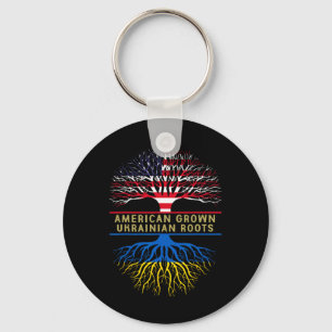 American Grown Ukrainian Roots America Ukraine Tre Keychain