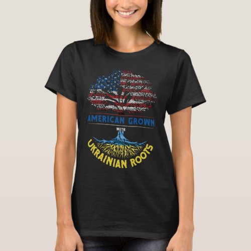 American Grown  Ukrainian Roots USA Flag Venezuela T_Shirt