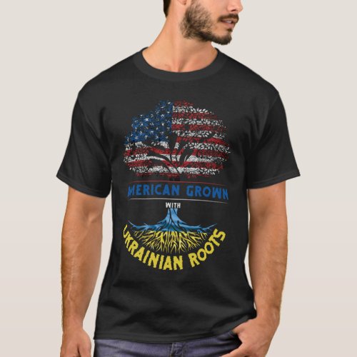 American Grown  Ukrainian Roots USA Flag Venezuela T_Shirt