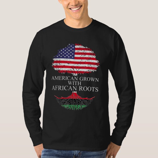 American Grown With African Roots Black African Am T-Shirt (Front)