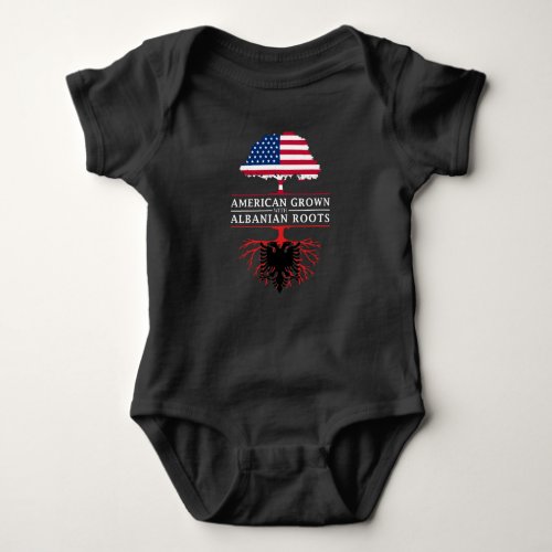 American Grown with Albanian Roots   Albania Baby Bodysuit