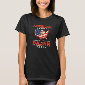 American Grown with Bajan Parts Patriotic Barbados T-Shirt