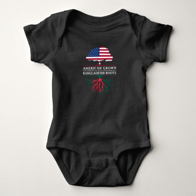 American Grown with Bangladeshi Roots Baby Bodysuit (Front)