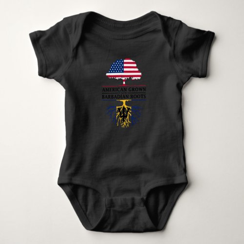 American Grown with Barbadian Roots   Barbados Baby Bodysuit