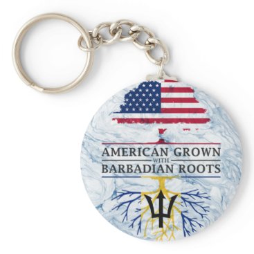 American Grown with Barbadian Roots Marble Style Keychain American Grown with Barbadian Roots Marble Style Keychain
