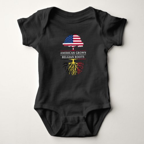 American Grown with Belgian Roots   Belgium Design Baby Bodysuit