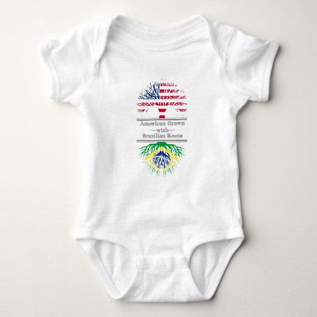 American Grown With Brazilian Roots Great Gift Baby Bodysuit (Front)