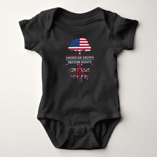 American Grown with British Roots   Britain UK Baby Bodysuit