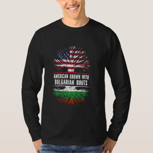 American Grown With Bulgarian Roots Usa Flag Bulga T_Shirt