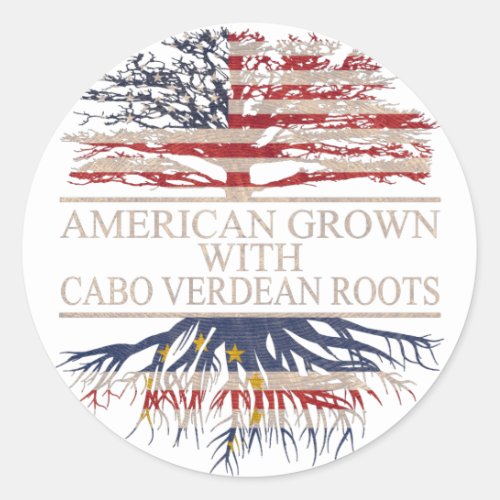 American grown with cabo verdean roots classic round sticker