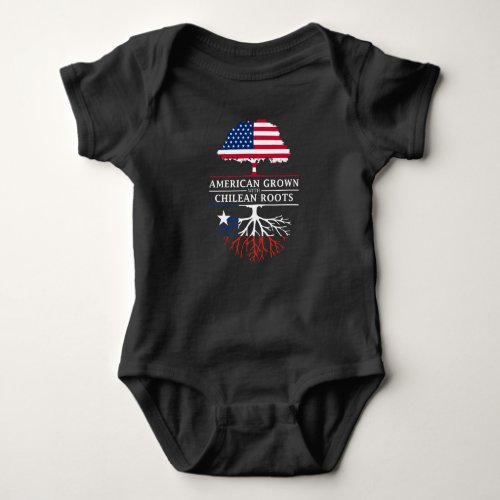 American Grown with Chilean Roots   Chile Design Baby Bodysuit