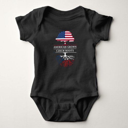 American Grown with Czech Roots   Czech Republic Baby Bodysuit