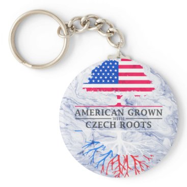 American Grown with Czech Roots Marble Style Keychain American Grown with Czech Roots Marble Style Keychain