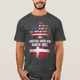 American Grown with Danish Roots USA Flag Denmark T-Shirt
