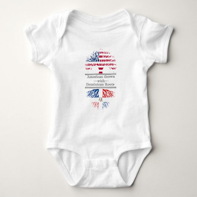 American Grown With Dominican Roots Great Gift Baby Bodysuit (Front)