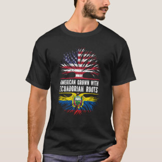 American Grown With Ecuadorian Roots Usa Flag Ecua T-Shirt