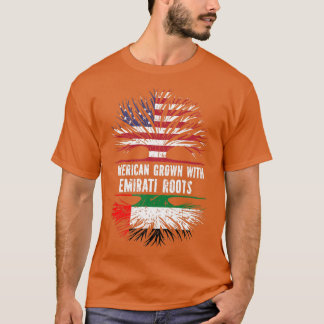 American Grown with Emirati Roots USA Flag UAE  T-Shirt