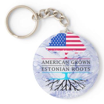American Grown with Estonian Roots Marble Style Keychain American Grown with Estonian Roots Marble Style Keychain