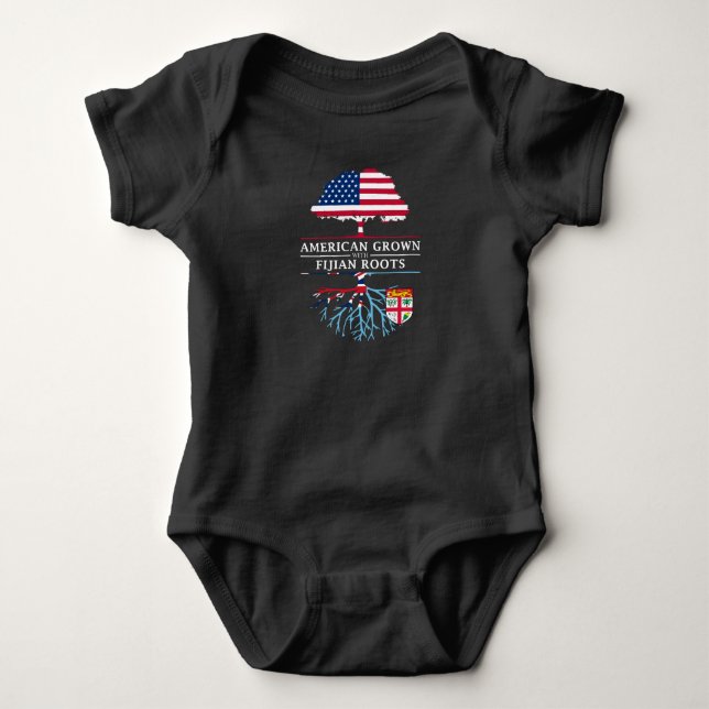 American Grown with Fijian Roots   Fiji Design Baby Bodysuit (Front)