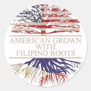 American grown with filipino roots classic round sticker