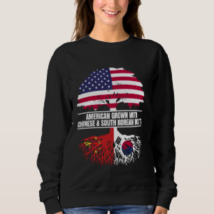 American Grown with Flag Heritage Chinese South Ko Sweatshirt