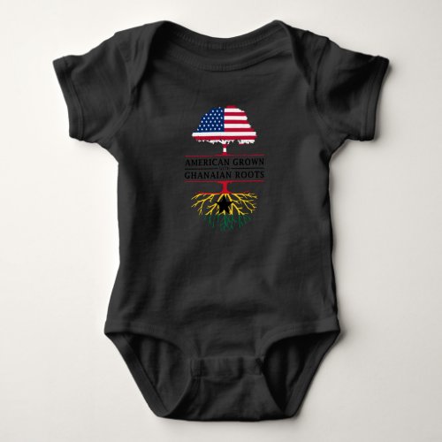 American Grown with Ghanaian Roots   Ghana Design Baby Bodysuit