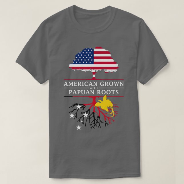 American Grown with Guinean Roots  Papua New Guine T-Shirt (Design Front)