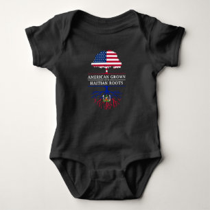 American Grown with Haitian Roots Haiti Design Baby Bodysuit