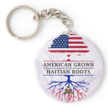 American Grown with Haitian Roots Marble Style Keychain American Grown with Haitian Roots Marble Style Keychain