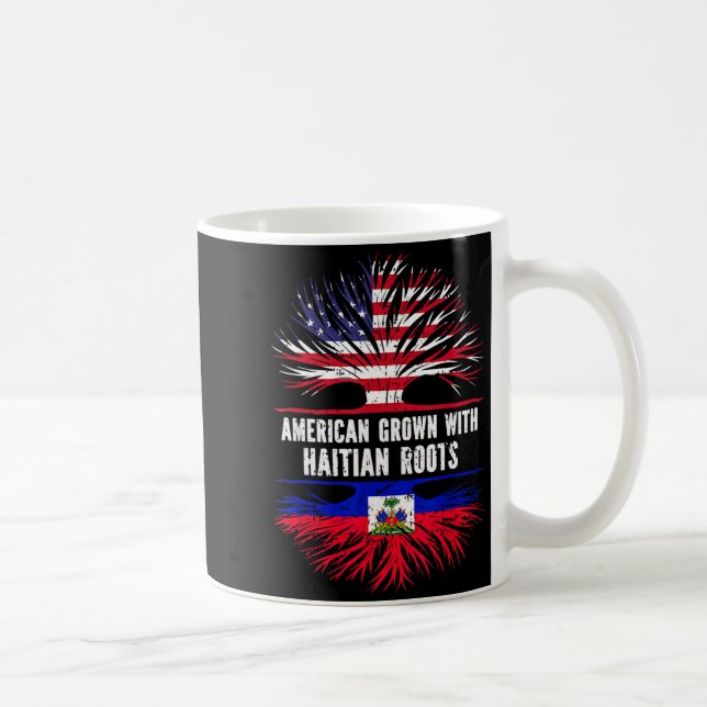 American Grown With Haitian Roots Usa Flag Haiti  Coffee Mug (Right)