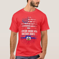 American Grown with Haitian Roots USA Flag Haiti