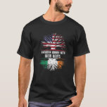 American Grown With Irish Roots USA Flag Ireland T-Shirt<br><div class="desc">Funny heritage Irish Ireland USA Flag pride gifts Patriotic tshirt. Great for kids, mom, dad, brother, sister, son, daughter, boys, girls, family, husband, wife, friend, grandma, grandpa love sports team fan.Great Immigrants Grown with tree Root t shirt for Birthday bday christmas thanksgiving Halloween hanukkah Fourth 4th of July. Complete your...</div>