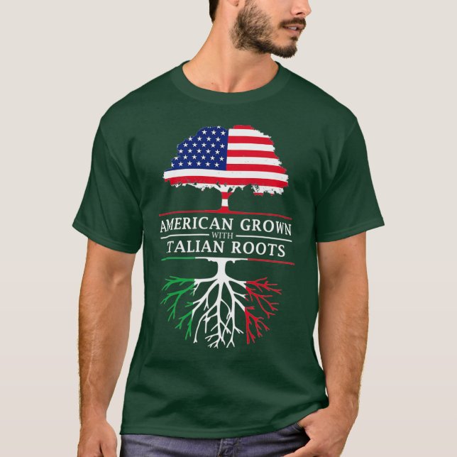 American Grown with Italian Roots Italy Premium T-Shirt (Front)