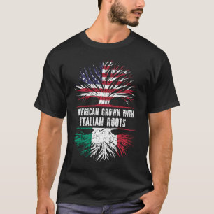 American Grown with Italian Roots USA Flag T-Shirt