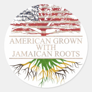 American grown with jamaican roots classic round sticker