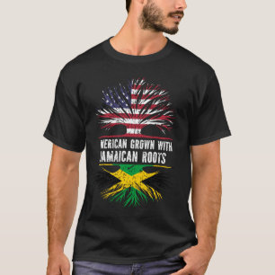 American Grown with Jamaican Roots USA Flag T-Shirt