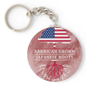 American Grown with Japanese Roots Marble Style Keychain American Grown with Japanese Roots Marble Style Keychain