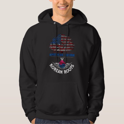 American Grown With Korean Roots Usa Flag Hoodie