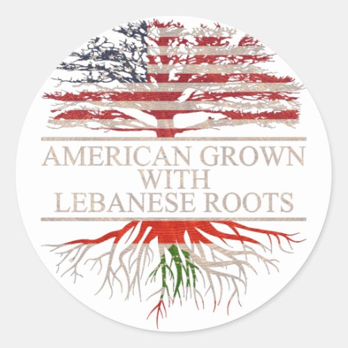 American grown with lebanese roots classic round sticker