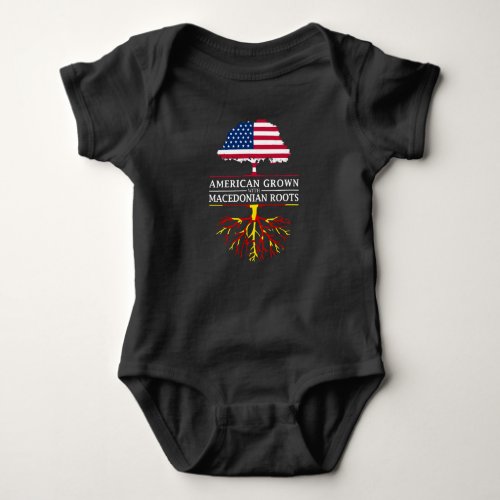 American Grown with Macedonian Roots   Macedonia Baby Bodysuit