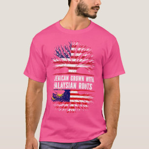 American Grown with Malaysian Roots USA Flag T-Shirt
