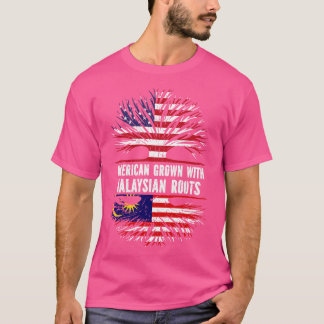 American Grown with Malaysian Roots USA Flag T-Shirt