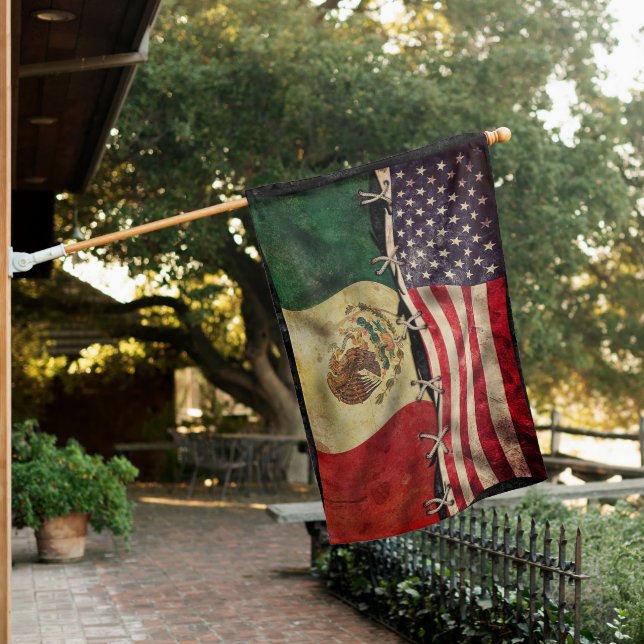 American Grown With Mexican Roots Flag Garden  (In SItu)