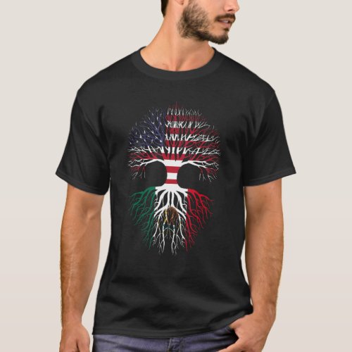 American grown with Mexican roots Mexico flag coun T_Shirt