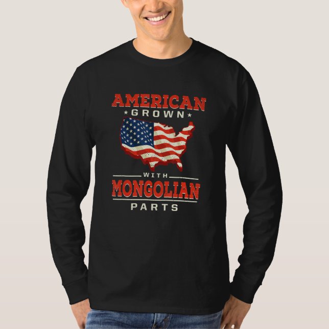 American Grown with Mongolian Parts Patriotic Mong T-Shirt (Front)