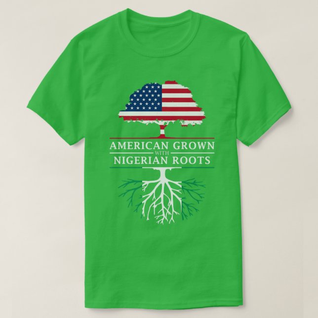 American Grown with Nigerian Roots  Nigeria Premiu T-Shirt (Design Front)