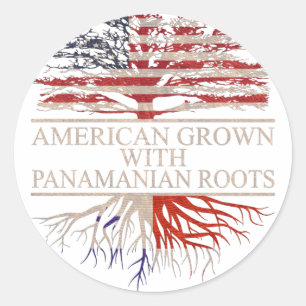 American grown with panamanian roots classic round sticker