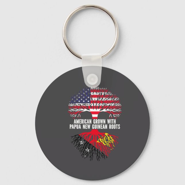 American Grown With Papua New Guinean Roots Usa  Keychain (Front)