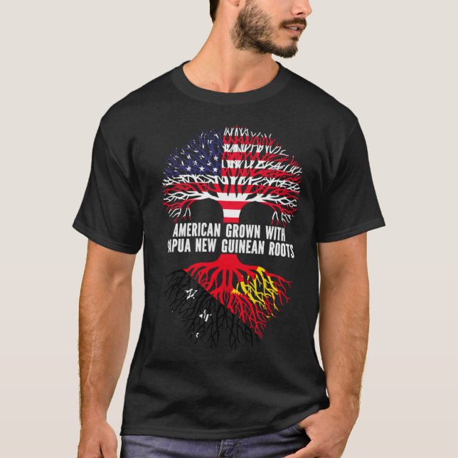 American Grown With Papua New Guinean Roots Usa  T-Shirt (Front)