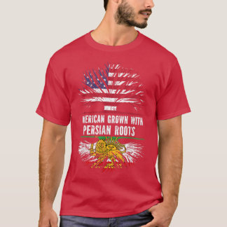 American Grown with Persian Roots USA Flag Persia T-Shirt